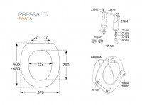 MEDIDAS ASIENTO y TAPA INODORO ELEVADO 100mm DANIA PRESSALIT